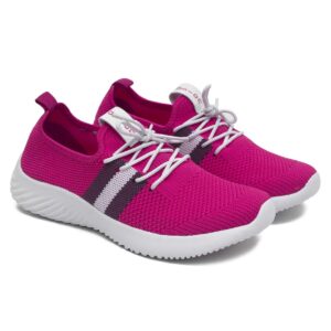ASIAN Women's Angel-04 Sports Running,Walking Gym Lightweight with Knitted Fabric Extra Cushion Casual Sneaker Shoes for Ladies and Girls