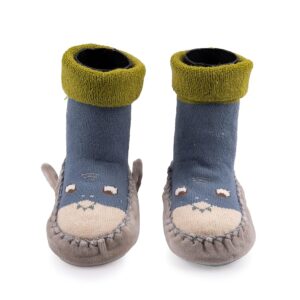Kids Anti-Skid Breathable Socks Shoes for Baby Boys Girls Non Slip Soft Cotton Sole Booties for Toddler | 3 Month To 2 Years