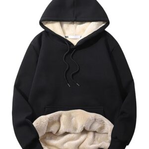 BLACKSTEP Women's Casual Fleece Sherpa Fur Lined Hoodie Winter Warm Pullover Hooded Sweatshirt
