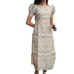 Sun Fashion And Lifestyle Women's Chanderi Stitched Printed Kurti