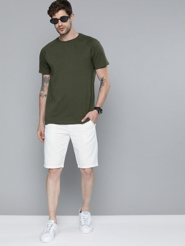The Indian Garage Co Men Slim Fit Solid Mid Rise Shorts - Image 6