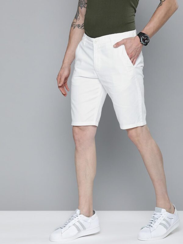 The Indian Garage Co Men Slim Fit Solid Mid Rise Shorts - Image 3