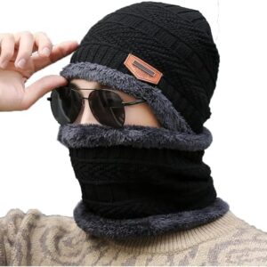 Fitness Mantra® Gym Winter Cap & Muffler for Men & Women| Beanie Cap| 1 Set|
