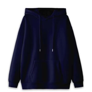 VIMAL JONNEY Black Solid Hooded Cotton Fleece Sweatshirt for Men-VVIMAL639116