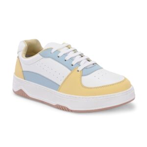 Centrino Womens 7612 Casual Shoes | Colorblock Sneakers with Ultra Soft Cushion Lace-Up Shoes All-Day Comfort | Trendy & Lightweight Design | Low Top Flat Sole