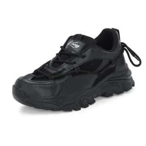 KNOOS Synthetic Leather Lace Up Casual Sneaker Shoes for Women and Girls