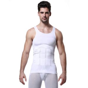 Wearslim Men’s Slimming Body Shaper Vest Shirt Abs Abdomen Slim Stretchable Tummy Tucker Vest