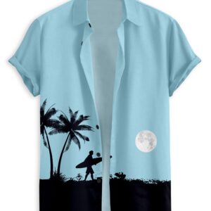 LAMBOO Men Latest Goa Striped Printed Stylish Latest Look Half Sleeve Lycra Slim Fit Cut Away Collar Casual Shirt