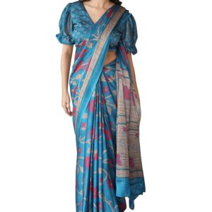 MIRCHI FASHION Women's Fancy Chiffon Floral Printed Saree with Blouse Piece