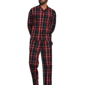 B STORIES Men's Cotton Regular Fit Full Sleeve Night Suit Set of Shirt and Pyjama