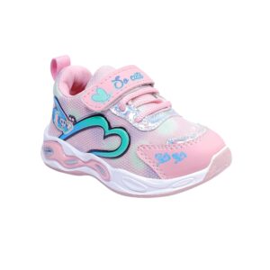 APTUS Disney-21 Kids Stylish Pink Running Shoes for Girls & Boys | PVC Sole with Upper Rexin | Velcro Closer Style | Athleisure Sports Shoes for Kids