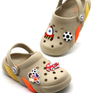 SVAAR Slingback Clog Shoes for Boys & Girls || Indoor & Outdoor Sandals Clogs for Kids with 4 Cartoon Charm