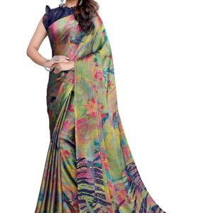MIRCHI FASHION Women's Chiffon Forest Designer Printed Saree with Blouse Piece
