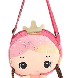 Doll Shape Little Girls Purse Bag Toddler Crossbody Bag/Soft Plush Material Baby Backpack For Kids Girls Soft Plush Material Zipper (Pack Of 1, Pink)