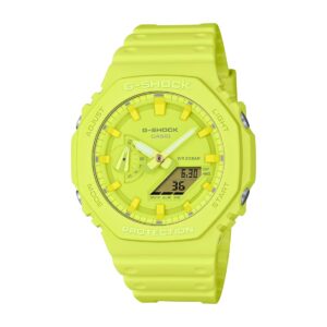 Casio G-Shock GA-2100-9A9DR Yellow Analog-Digital Dial Yellow Resin Strap Men's Watch Shock and 200M Water Resistant G1523