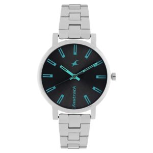 Fastrack Fundamentals Quartz Analog Grey Dial Stainless Steel Strap Watch for Girls-NS68010SM04