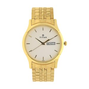 Titan Quartz Analog with Day and Date Silver Dial Stainless Steel Strap Watch for Men-NS1636YM01
