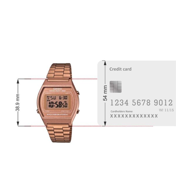 Casio Vintage Series Digital Rose Gold Dial Women's Watch-B640WC-5ADF - Image 6