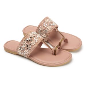 Naitik Women's Kolapuri Stylish Flat Sandals, Chappals for Party & Occasions 3 to 8 Sizes