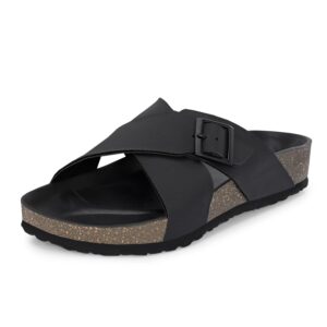Centrino Mens 7311 Cushion Sliders/Slippers | PU Padding on the Footbed | Bounce Back Technology | Comfortable & LightWeight | Waterproof & Everyday Flip Flops for Gents