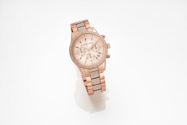 Michael Kors Women Ritz Rose Gold Dial Stainless Steel Chronograph Watch - MK6485 (206685205, Not assigned, Not assigned) - Image 3