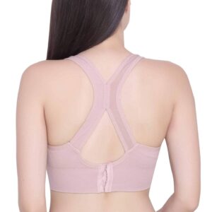 GLAMORAS Women's Nylon Spandex Padded Non Wired Racer Back Sports Bra for Gym, Cardio, Zumba and Yoga | Everyday Active Wear for Girls | Size M to 2XL