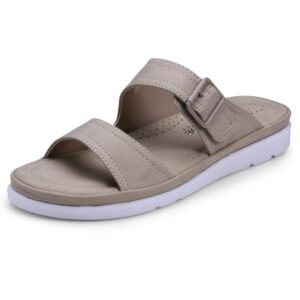 DOCTOR EXTRA SOFT Womens Flat Memory Foam Slippers/Flip-Flops Fashion Stylish Casual Comfortable Diabetic Orthopedic Lightweight Synthetic Slip-on Sandals with Adjustable Buckle for Girls/Ladies D-631