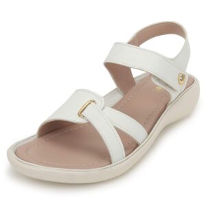 Vendoz Women Stylish Cream Flat Sandals