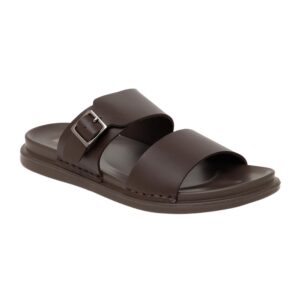 INSOFT Men's Slip on with Buckle Sandal | Hand Stitched | Comfortable Footbed, Breathable and Classic Design | Slip Resistant Sandal