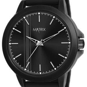 Matrix Analog Big Black Dial Silicone Strap Wrist Watch for Men & Boys