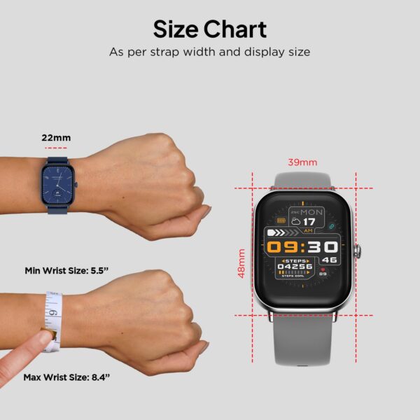 Fire-Boltt Ninja Call Pro Max Smart Watch 2.01 inch Display, Bluetooth Calling, 120+ Sports Modes, Health Suite, Voice Assistance (Grey) - Image 7