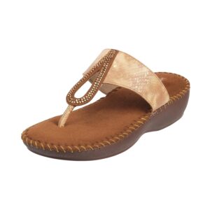 Mochi Women's Embellished Faux Leather Slip-on Heel Fashion Sandals