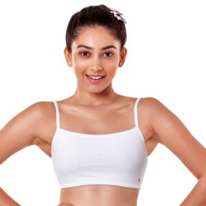 Enamor Women's Beginner's Stretch Cotton Bra - Easy Fit, Non-Padded, Non-Wired, Full Coverage, Antimicrobial Finish and Slim Straps