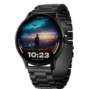 Boult Newly Launched Dire Smartwatch: 1.38'' 2.5D Curved HD Display, BT Calling, 500 Nits Brightness, IP67, 250+ Watchfaces, 120+ Sports Modes, AI Voice Assistant, SpO2 Monitoring (Jet Black)