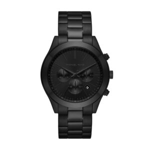 Michael Kors Mens Stainless Steel Slim Runway Black Analog Watch Mk8919, Band Color:Black