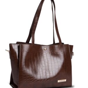 Carrylux Choco Croco Pattern Tote Handbag For Womens