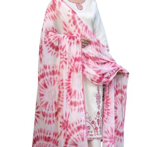 GoSriKi Women's Cotton Blend Straight Embroidered Kurta with Pant & Dupatta