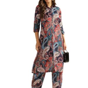 GRECIILOOKS Women's Cotton Blend Co Ord Set | Co Ord Set for Women Stylish | Kurta Set for Women | Kurta Set | Ethnic Co Ord Set for Women | 3/4 Sleeve Women Co-ord set