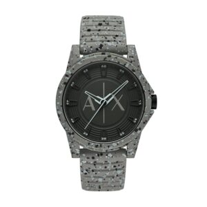 Armani Exchange Silicone Analog Green Dial Men's Watch-Ax2535, Band Color:Green
