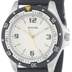 SF Quartz Analog White Dial Watch for Men-NS7930PP01