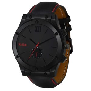 Relish Analogue Silicone Strap Men's Watch (Black Dial & Strap)