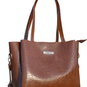 Carrylux Large Capacity Croco Pattern Tote Bags For Womens Big Purses And Handbags Ladies Big Shoulder Bag From ( Brown )