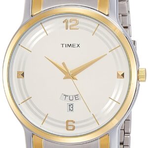 TIMEX Stainless Steel Men White Dial Round Analog Watch- Tw000R424, Bandcolor-Silver