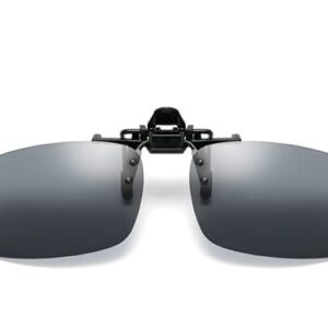 Inralimot Polarized Clip On Pilot Sunglasses Over Prescription Glasses for Men Women UV Protection Flip Up Polarized Sunglasses (Black, 124mm*33mm)