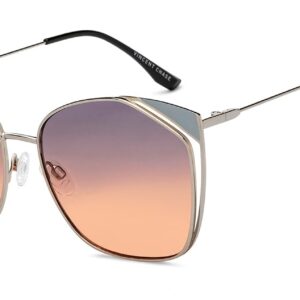 Vincent Chase By Lenskart | Silver Dual Tone Full Rim Cat Eye | Economic Range | Branded Latest and Stylish Sunglasses | 100% UV Protected | Women | Large | VC S15795