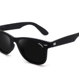 ELEGANTE Polarized Classic Wayfarer Sunglasses for Men with Spring Hinges Black sunglasses for men Size M