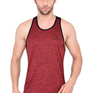 Jawster Men’s Sports Tank Polyester Slim Fit Workout Activewear Fitness Gym & Running Quick Dry