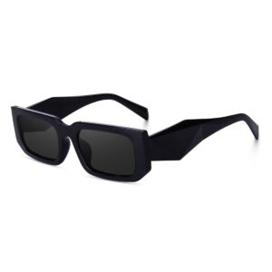 CREATURE Retro Vintage Geomatric Rectangular Unisex Non-Polarized Sunglasses|Stylish Bold Fashion Eyeglass For Men & Women