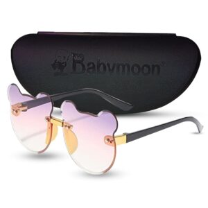 BabyMoon Kids Bear Shaped Summer Sunglasses Goggles For Girls & Boys (2-6 Years) - Purple Pink