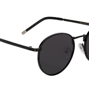 Voyage UV Protected Round Men & Women Sunglasses - (1915MG3625Z | Black Lens | Black Frame)